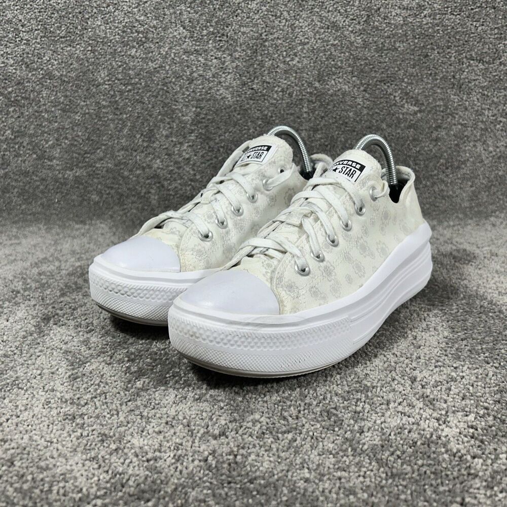 Converse CTAS Move OX A00841C Women's Size 9 Tonal Floral Platform Shoes Used - Picture 5 of 13
